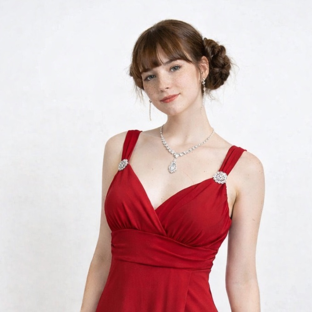 VTG Y2K holiday party dress Ruby Rox Whimsigoth Red Medium Asymmetric Hem HOCO